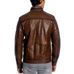 Andrew Leather Jacket // Antique (3XL)
