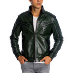 Andrew Leather Jacket // Green (XS)
