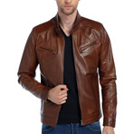 Merlin Leather Jacket // Brown (M)