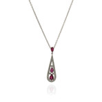 Damiani 18k White Gold Diamond+ Ruby Necklace // Store Display