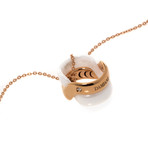 Damiani Abbracio 18k Rose Gold + Ceramic Diamond Accent Necklace // Store Display
