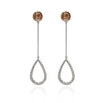 Damiani 18k Two-Tone Gold Diamond Drop Earrings // Store Display
