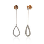 Damiani 18k Two-Tone Gold Diamond Drop Earrings // Store Display