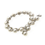 Damiani La Perle 18k White Gold Diamond + Pearl Bracelet // Store Display