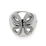 Damiani 18k White Gold Pave Diamond Ring // Ring Size: 7.5 // Store Display