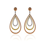 Damiani 18k Three-Tone Gold Diamond Dangle Earrings // Store Display