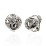 Damiani 18k White Gold Diamond Huggie Earrings I // Store Display