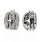 Damiani D Lace 18k White Gold Diamond Earrings // Store Display