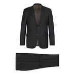 Super 140's Wool Classic Fit 2-Piece Pick Stitch Suit // Black (US: 38S)