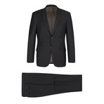Super 140's Wool Slim Fit 2-Piece Pick Stitch Suit // Black (US: 34R)