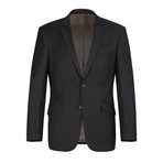 Super 140's Wool Slim Fit 2-Piece Pick Stitch Suit // Black (US: 38S)