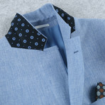 Linen + Cotton Chambray Classic Fit Blazer // Light Blue (US: 38S)