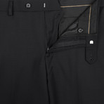 Super 140's Wool Slim Fit 2-Piece Pick Stitch Suit // Black (US: 36R)