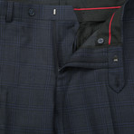 Super 140"s 2-Piece Slim Front Suit + Flat Front Pant // Navy Shadow Plaid (US: 36S)