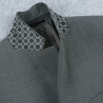Super 140's Micro Check Classic Fit Blazer // Gray + Black (US: 38R)