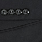Super 140's Wool Slim Fit 2-Piece Pick Stitch Suit // Black (US: 38S)