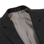 Super 140's Wool Slim Fit 2-Piece Pick Stitch Suit // Black (US: 38L)