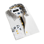 Reversible Cuff Long-Sleeve Button-Down Shirt // White (2XL)