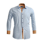 Party Reversible Cuff Long-Sleeve Button-Down Shirt // Light Blue (2XL)