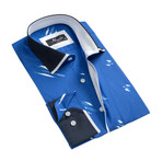 Reversible Cuff Long-Sleeve Button-Down Shirt // Medium Blue (S)