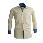 Floral Reversible Cuff Button-Down Shirt // Light Yellow (S)