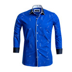 Reversible Cuff Button-Down Shirt // Medium Blue (L)