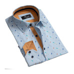 Party Reversible Cuff Long-Sleeve Button-Down Shirt // Light Blue (L)