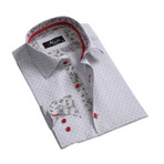 Dotted Reversible Cuff Button-Down Shirt // White (M)