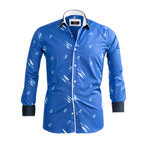 Reversible Cuff Long-Sleeve Button-Down Shirt // Medium Blue (3XL)