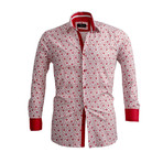 Floral Reversible Cuff Button-Down Shirt // White + Red (XL)