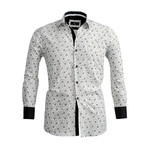 Floral Reversible Cuff Button-Down Shirt // White + Green (L)