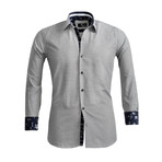 Checkered Reversible Cuff Button-Down Shirt // Black + White (XL)