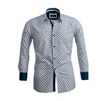 Floral Reversible Cuff Button-Down Shirt // White + Blue (L)