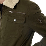 Maverick Cotton Aviator Jacket // Olive (S)