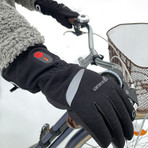 Heated Waterproof Gloves + Comfort Stretch // Black (Medium)