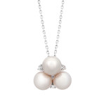 Assael 18k White Gold Diamond + Akoya Pearl Necklace // Store Display