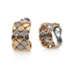 Piero Milano 18k Two-Tone Gold Diamond Earrings // Store Display