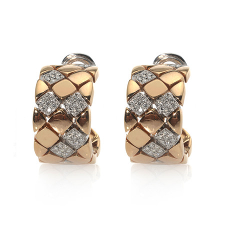 Piero Milano 18k Two-Tone Gold Diamond Earrings // Store Display