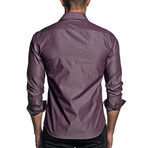 Long Sleeve Button-Up Shirt // Burgundy (M)
