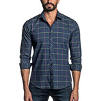 Long Sleeve Button-Up Shirt // Navy Plaid (2XL)