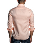 Long Sleeve Button-Up Shirt // Orange Jacquard (2XL)