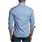 Long Sleeve Button-Up Shirt // Oxford Blue Jacquard (2XL)
