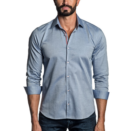Long Sleeve Button-Up Shirt // Blue Oxford (S)