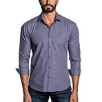 Long Sleeve Button-Up Shirt // Purple Gingham (XL)