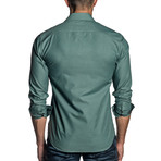 Long Sleeve Button-Up Shirt // Green Gingham (XL)