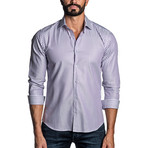 Long Sleeve Button-Up Shirt // White Pinstripe (M)