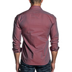 Long Sleeve Button-Up Shirt // Red Stripe (L)