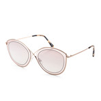 Women's FT0604-47G-55 Sascha Sunglasses // Light Brown + Brown Mirror