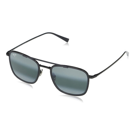 Maui Jim // Men's Flowwing Seas Polarized Sunglasses // Black Gloss + Matte Black + Neutral Gray