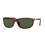Persol // Men's Oval Wrap Sunglasses // Havana + Green